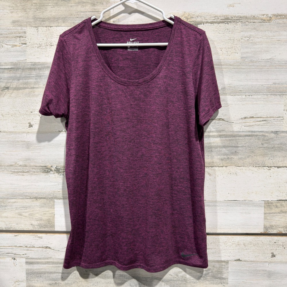 Nike Dri-FIT T-Shirt Women XL Purple Heathered Activewear Gym EUC